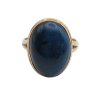 Vintage Lapis Cabochon Ring Split Shank Front