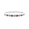 0.13ctw Ruby & Diamond Hexagon Band Ring 14K