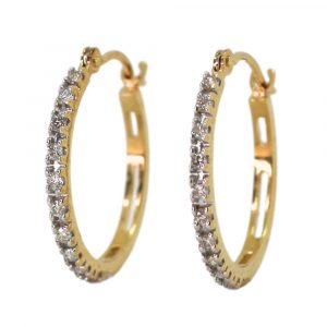 0.20ctw Diamond Hoop Earrings 14K Two-Tone