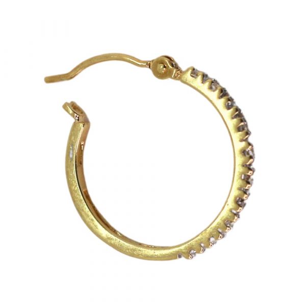 0.20ctw Diamond Hoop Earrings 14K Two-Tone closure