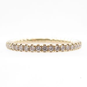 0.21ctw Diamond Stack Rope Band Ring 14K