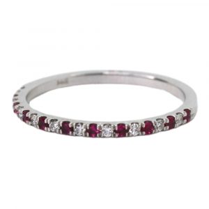 0.23ctw Ruby & Diamond Stack Band Ring 14K