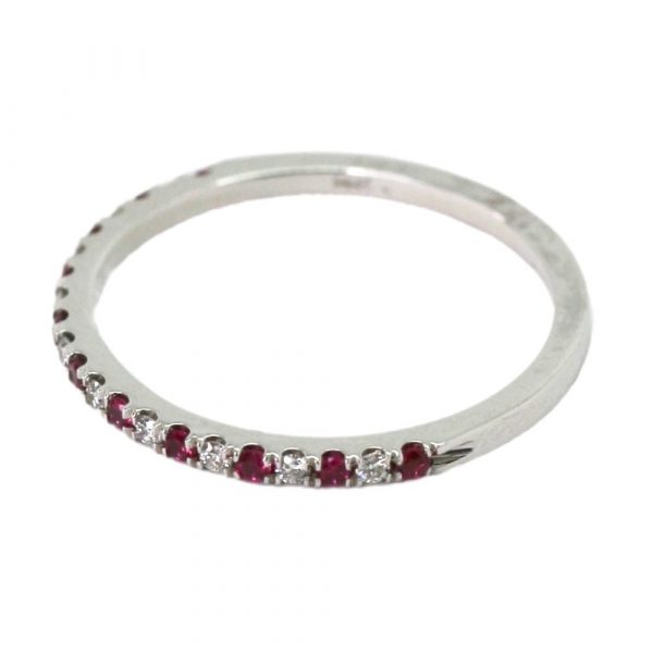 0.23ctw Ruby & Diamond Stack Band Ring 14K side