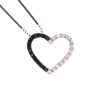 0.26ctw White & Black Diamond Heart Necklace 14K