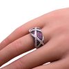 0.81ctw Diamond & Pink Sapphire Ring 14K Two-Tone Worn