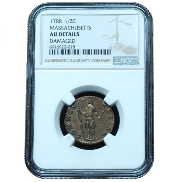 1788 Massachusetts Half Cent AU NGC