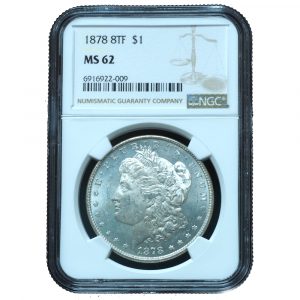 1878 8TF Morgan Dollar MS62 NGC (