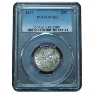 1911 Barber Quarter MS63 PCGS