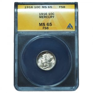 1916 Mercury Dime MS65 FSB ANACS