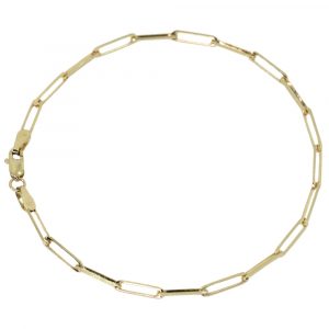 2.6mm Paperclip Bracelet, Yellow Gold