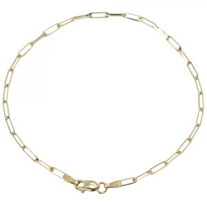 2mm Paperclip Bracelet, Yellow Gold