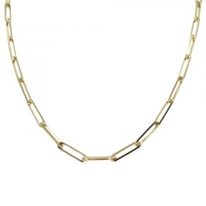 3.7mm Paperclip Chain 16” 14K