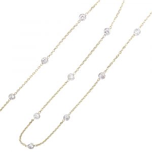 Eleven Diamond By The Inch Necklace 14k