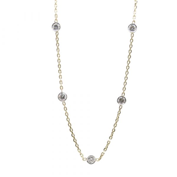 Eleven Diamond By The Inch Necklace 14k Close