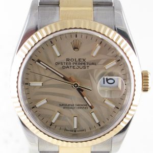 Pre-owned Rolex 36MM Two Tone Datejust (2021) Model 126233 Front Close