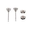 Round Brilliant Diamond Stud Earrings Martini White Gold Backs