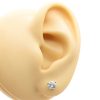 Round Brilliant Diamond Stud Earrings Martini White Gold Worn