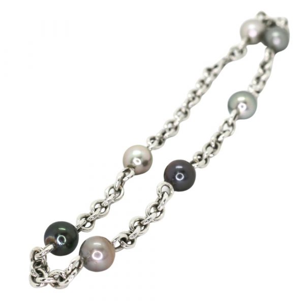 South Sea Tahitian Pearl Station Necklace 14K Full