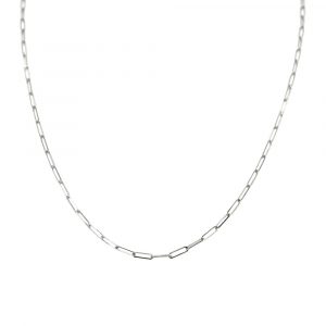 White Gold 2mm Paperclip Chain, 18”