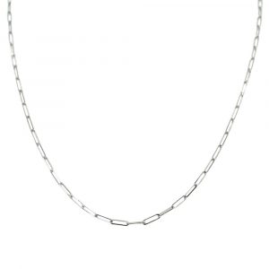 White Gold 2mm Paperclip Chain, 20”