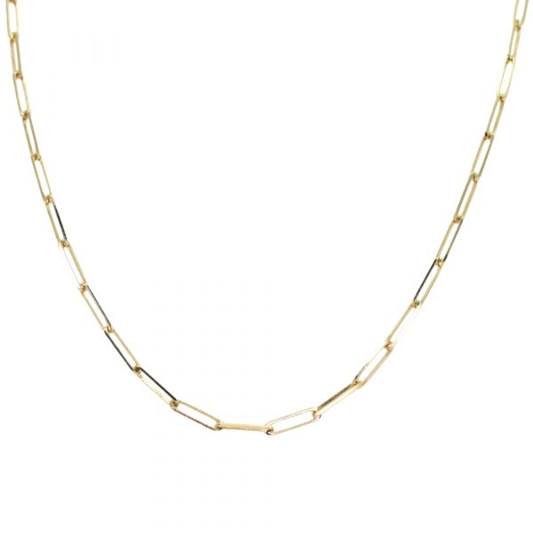 Yellow Gold 2.7mm Paperclip Chain, 18”