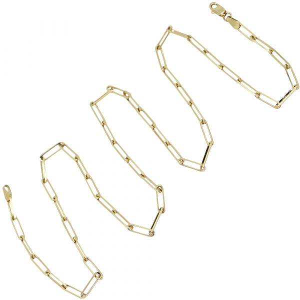 Yellow Gold 2.7mm Paperclip Chain, 20” full