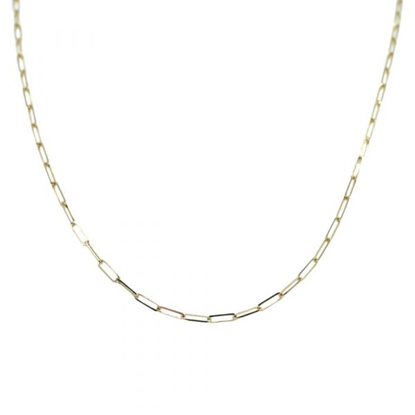 Yellow Gold 2mm Paperclip Chain, 16”