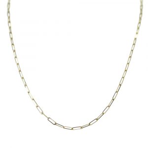 Yellow Gold 2mm Paperclip Chain, 18”