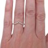 0.12ctw Diamond Chevron Stack Band Ring 14K worn