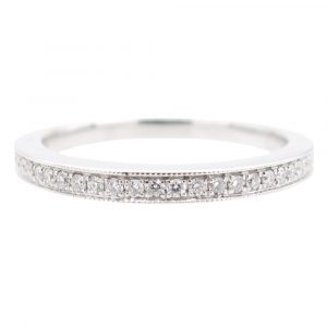 0.15ctw Diamond Milgrain Band Ring 14K