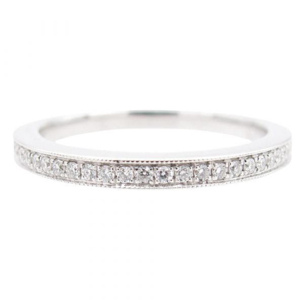 0.15ctw Diamond Milgrain Band Ring 14K