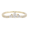 0.306ctw Pear Diamond Curved Band 14K Yellow Gold