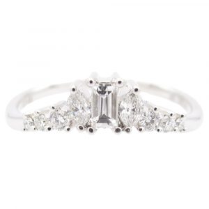 0.34ctw Diamond Boho Curved Band Ring