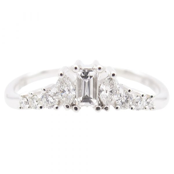 0.34ctw Diamond Boho Curved Band Ring