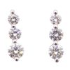 1.02ctw Three Diamond Drop Earrings 18k White Gold Front