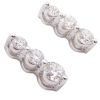 1.02ctw Three Diamond Drop Earrings 18k White Gold Side Angle