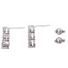 1.02ctw Three Diamond Drop Earrings 18k White Gold Side