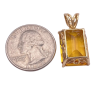 12.24ct Emerald Cut Citrine Pendant 14k Yellow Gold