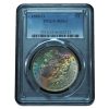 1880-O Morgan Dollar MS63 PCGS Vibrant Rainbow Toned