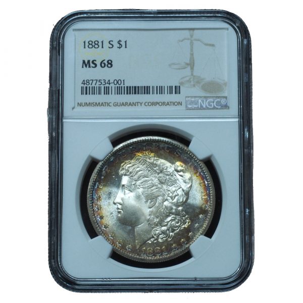 1881-S Morgan Dollar MS68 NGC Stunning Peripheral Toning