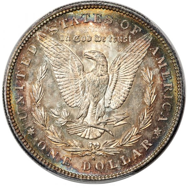 1894-S Morgan Dollar MS63 PCGS Rainbow Toned