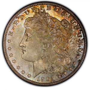 1901-S Morgan Dollar MS65 PCGS + CAC Unique Toning