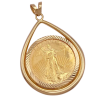 1995 US Gold Eagle Coin Pendant in 14K Yellow Gold Frame 14 OZ