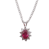 2.12ctw Ruby & 1.18ctw Diamond Halo Necklace & Earring Set 14K necklace