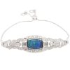 2.19ct Australian Black Opal & 1.27ctw Diamond VS2 - SI1 H Art Deco Watch Bolo Bracelet