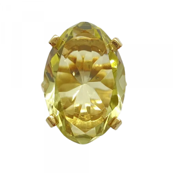 27.71ct Fancy Oval citrine Solitaire Ring 14K Yellow Gold (2)