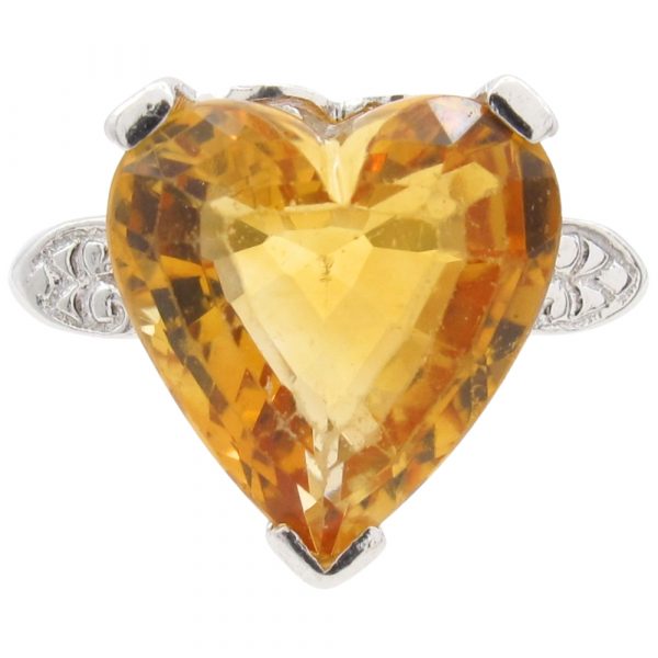 4.50ct Citrine 1950’s Heart Ring 14K