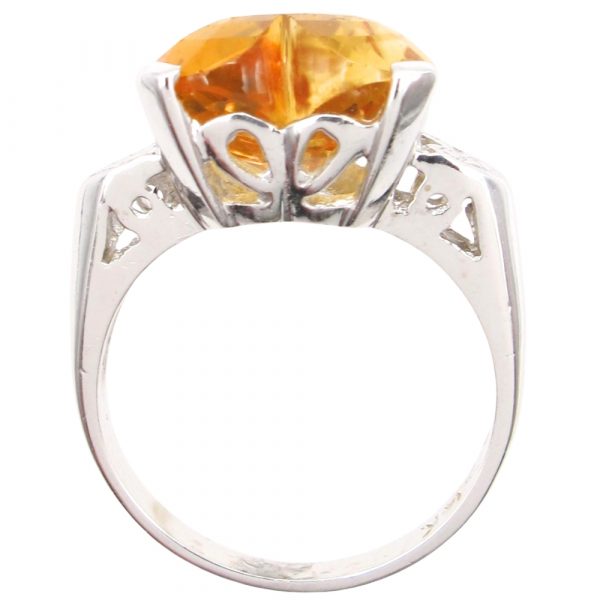 4.50ct Citrine 1950’s Heart Ring 14K side