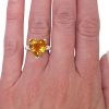 4.50ct Citrine 1950’s Heart Ring 14K worn