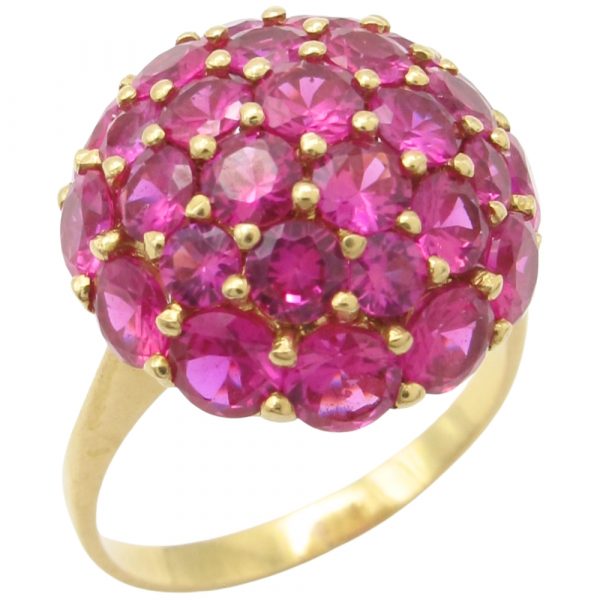 5.0ctw Pink Sapphire Bombe Ring 18K